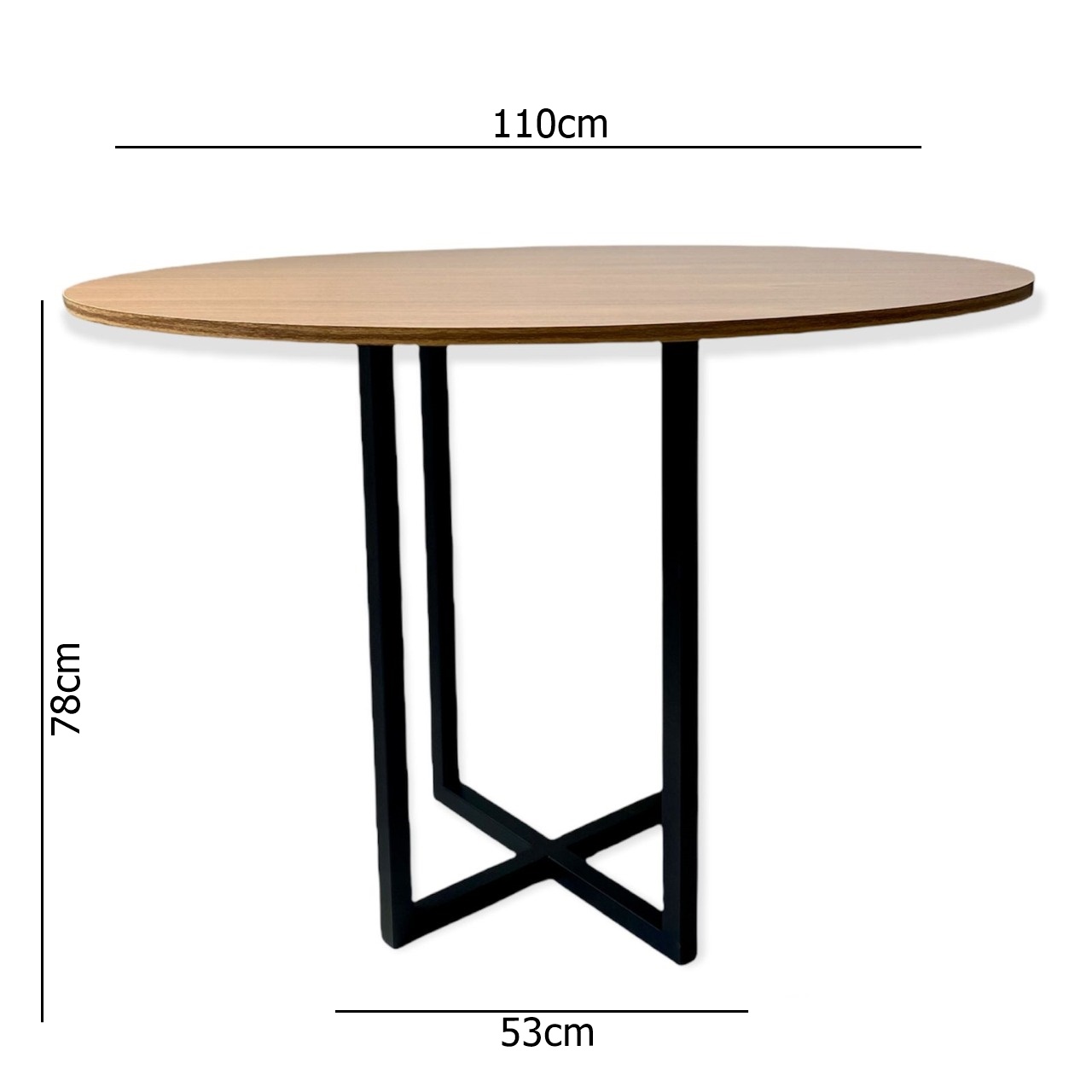 Mesa de jantar redonda Miró com base estilo industrial Miró 110cm Freijó