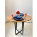Mesa de jantar redonda Miró com base estilo industrial Miró 110cm Freijó