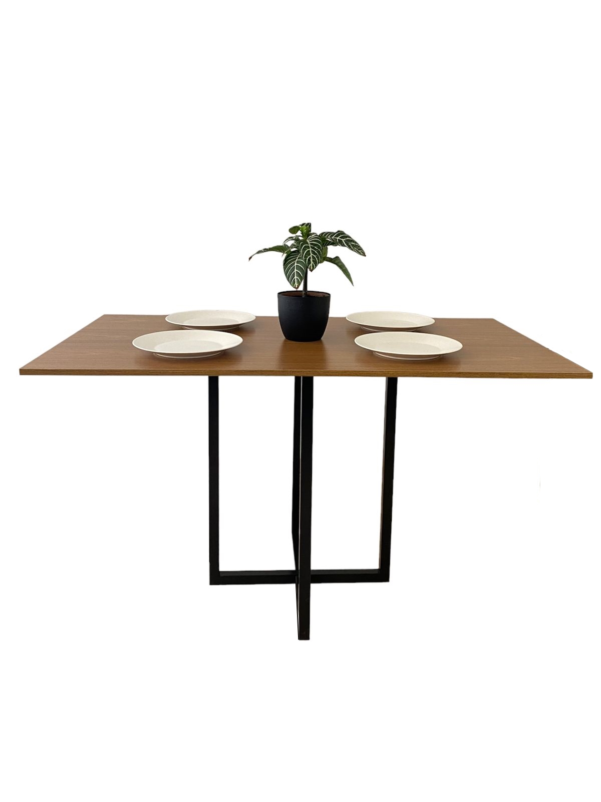 Mesa de jantar retangular 4 lugares Ipê Freijó 130x80cm moderna 
