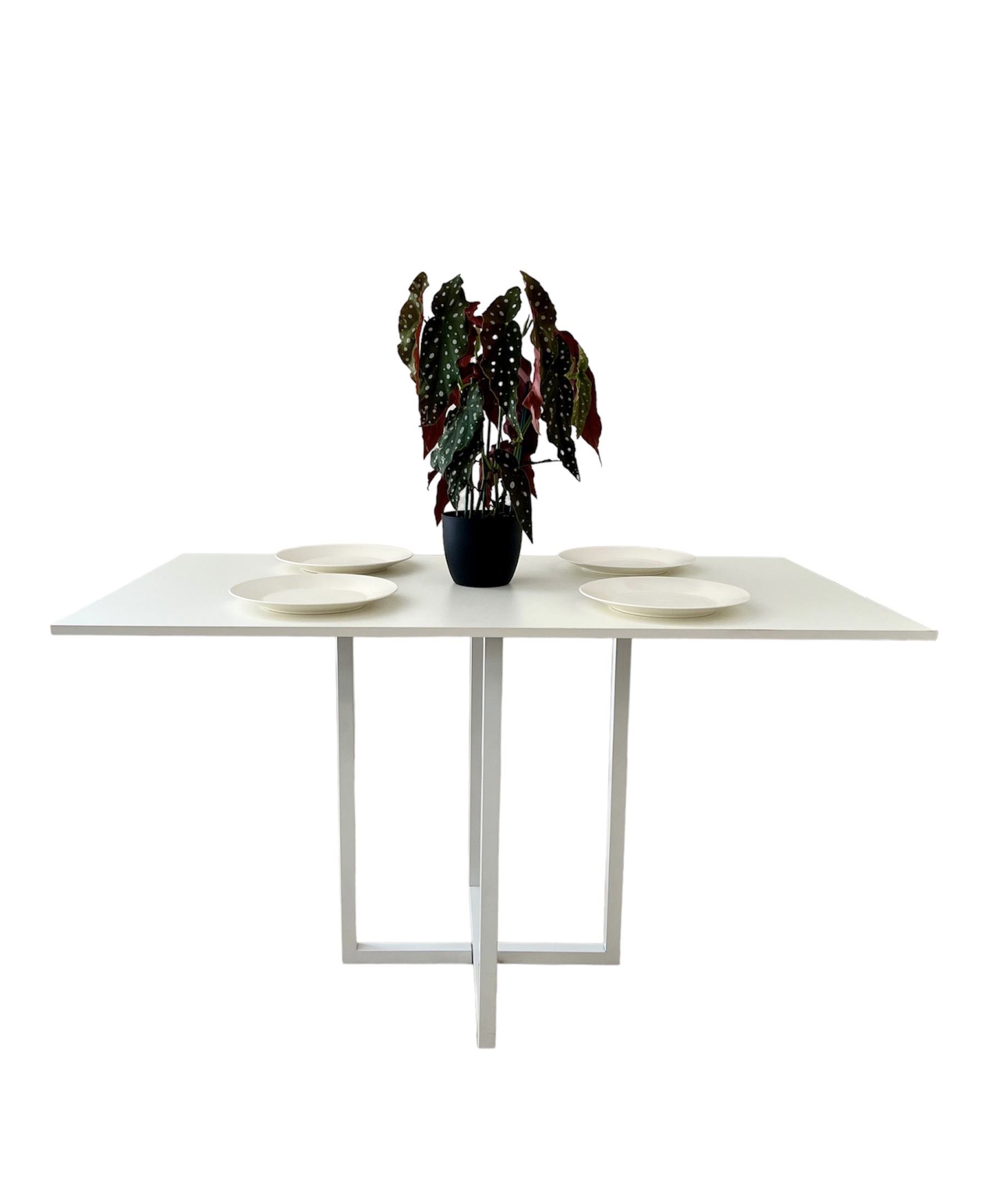 Mesa de jantar retangular Ipê Branca 4 lugares 130x80cm MDF estilo industrial 