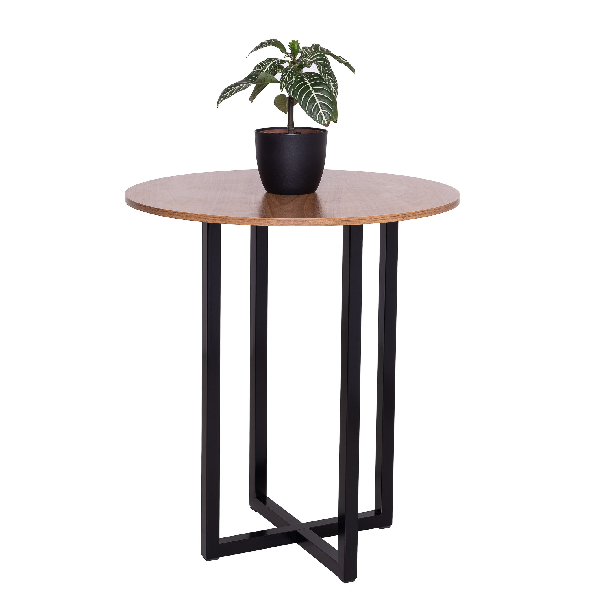 Mesa redonda jantar pequena 70cm Miró estilo industrial freijó