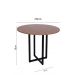 Mesa redonda jantar pequena 70cm Miró estilo industrial freijó
