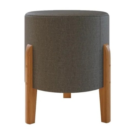 Kit Puff Banqueta Domus Decorativo Luxo Cor Cinza