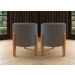 Kit Puff Banqueta Domus Decorativo Luxo Cor Cinza