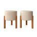 Kit Puff Banqueta Redondo Thor Decorativo Quarto Sala Luxo Bege