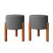 Kit Puff Banqueta Redondo Thor Decorativo Quarto Sala Luxo Cinza