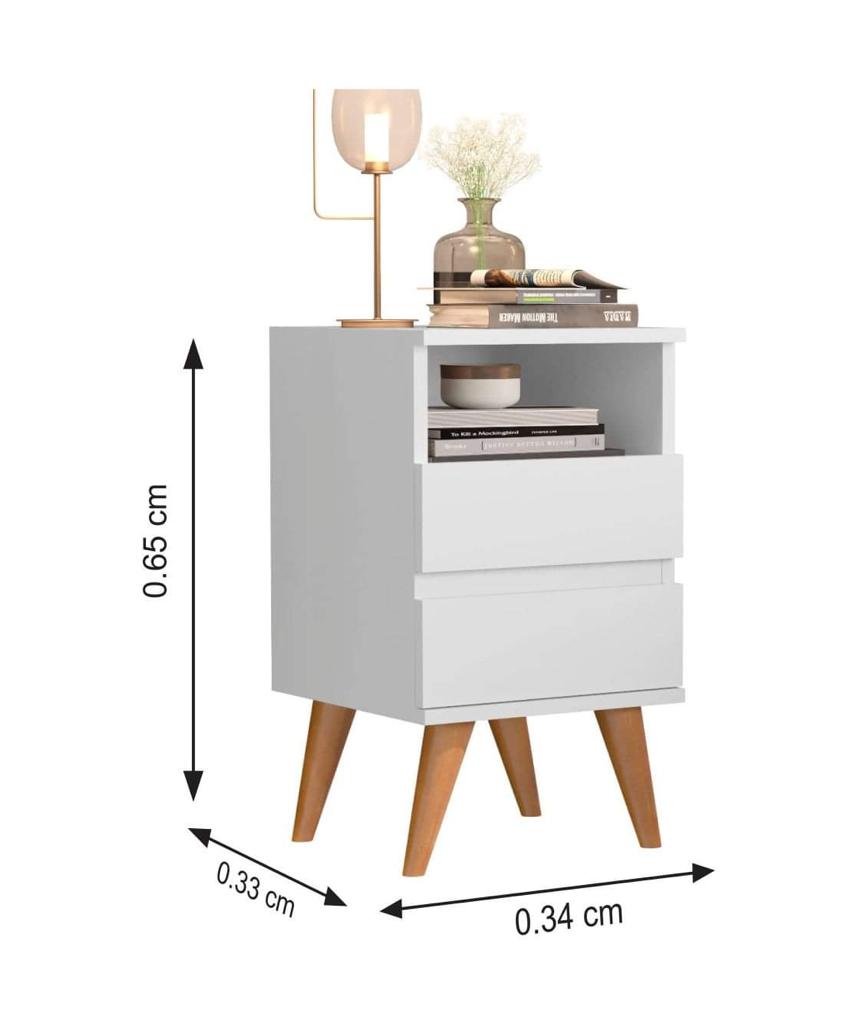 Mesa De Cabeceira Pop Retrô Pés Palito Branco