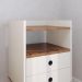Mesa de Cabeceira Dream 2 Gavetas Off White / Freijó - Lojas Movex