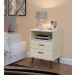 Mesa de Cabeceira ITÁLIA 2 Gavetas com Pés Retro Off White
