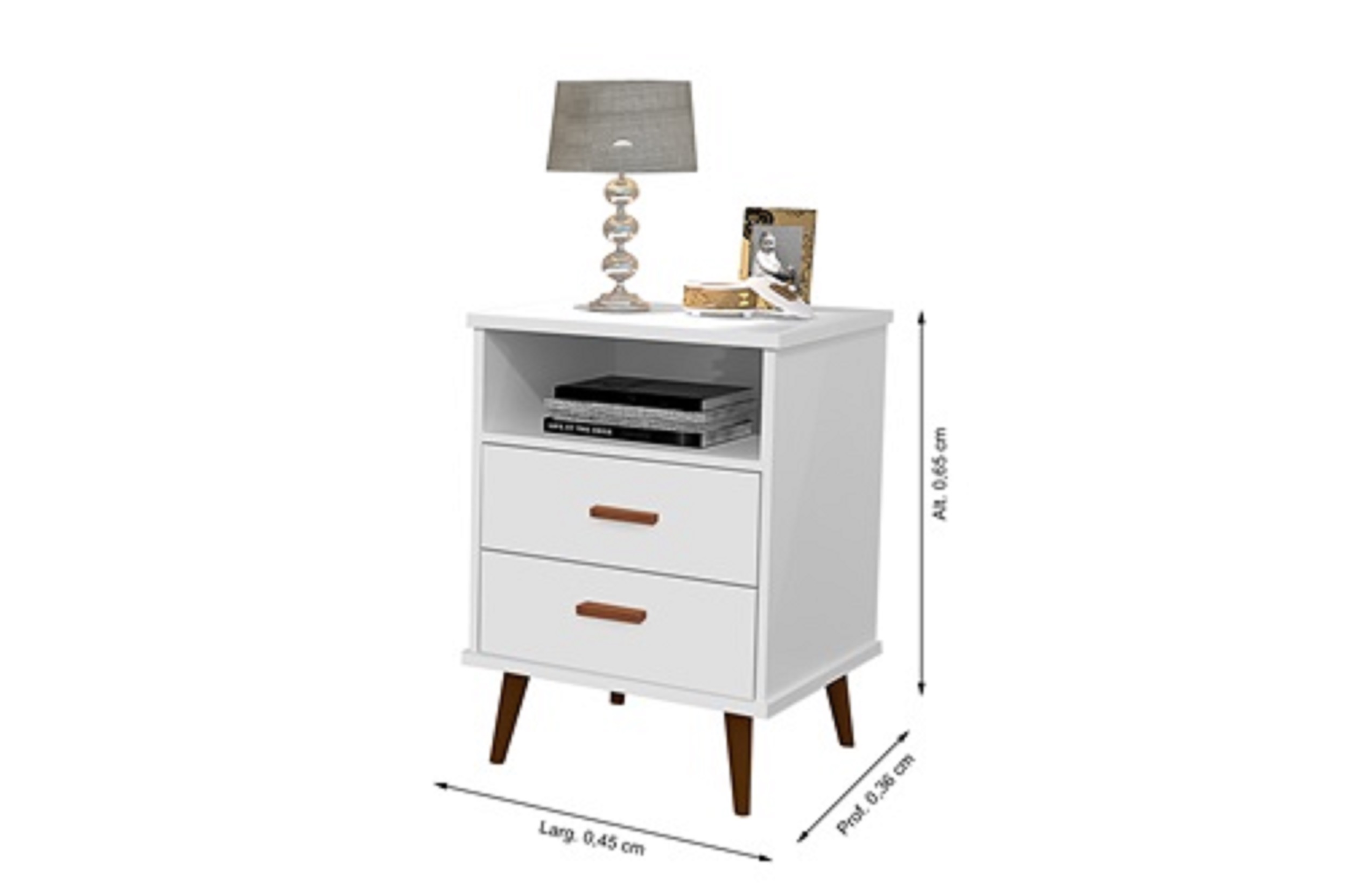 Mesa de cabeceira Itália retrô cor Branco