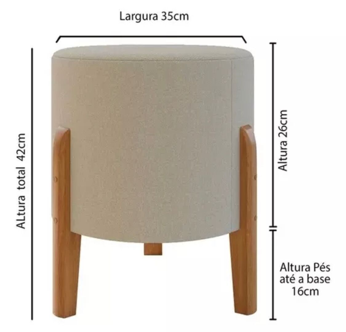 Puff Banqueta Domus Decorativo Luxo Cor Bege
