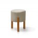 Puff Banqueta Redondo Thor Decorativo Quarto Sala Luxo Bege