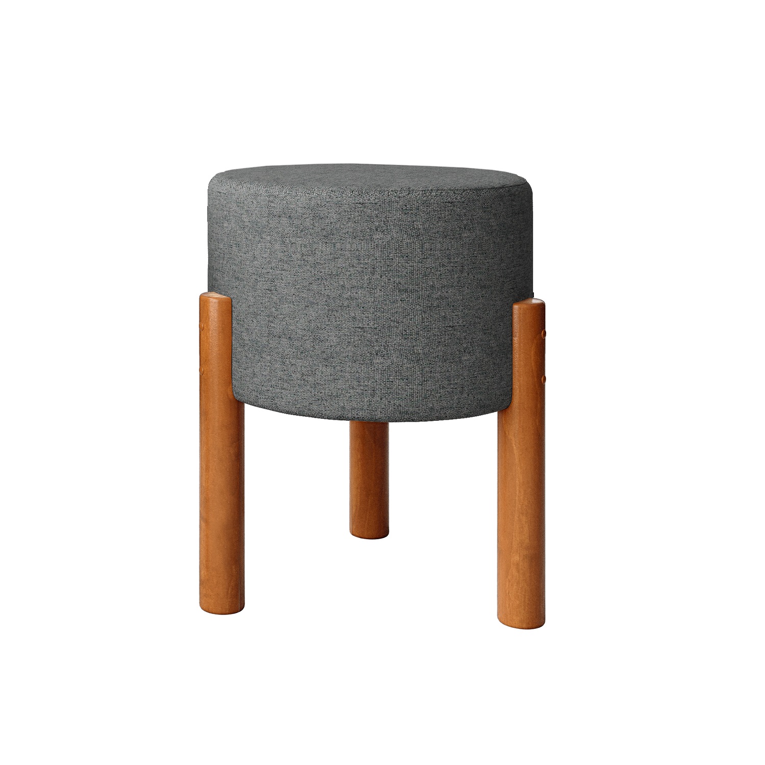 Puff Banqueta Redondo Thor Decorativo Quarto Sala Luxo Cinza