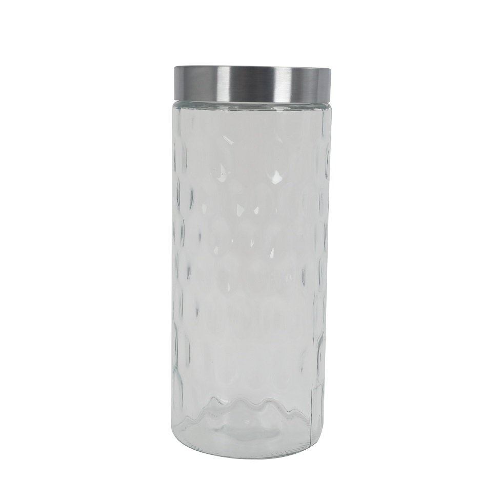 Pote de Vidro com Tampa de Inox Mozacada 2,2L Natural