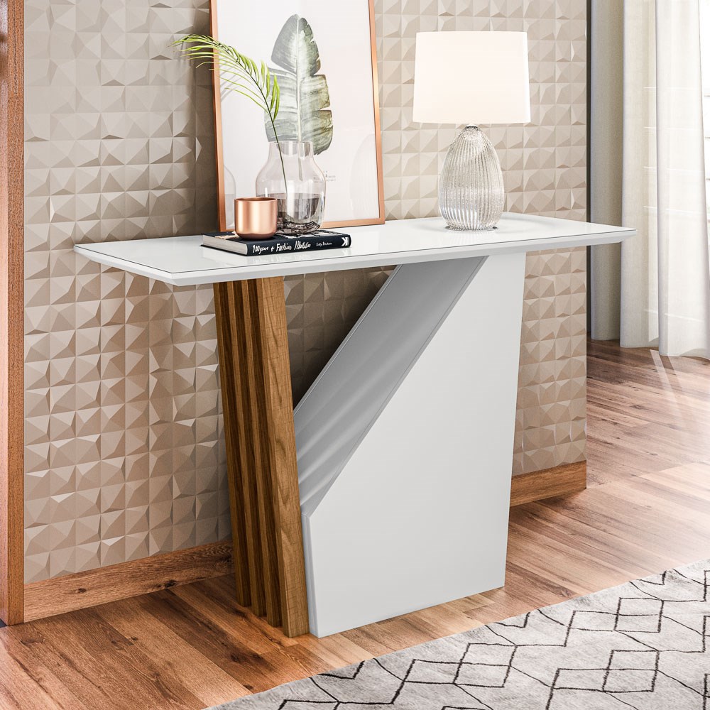Aparador Para Sala de Estar Venetti N02 Ypê/Off White - Mpozenato