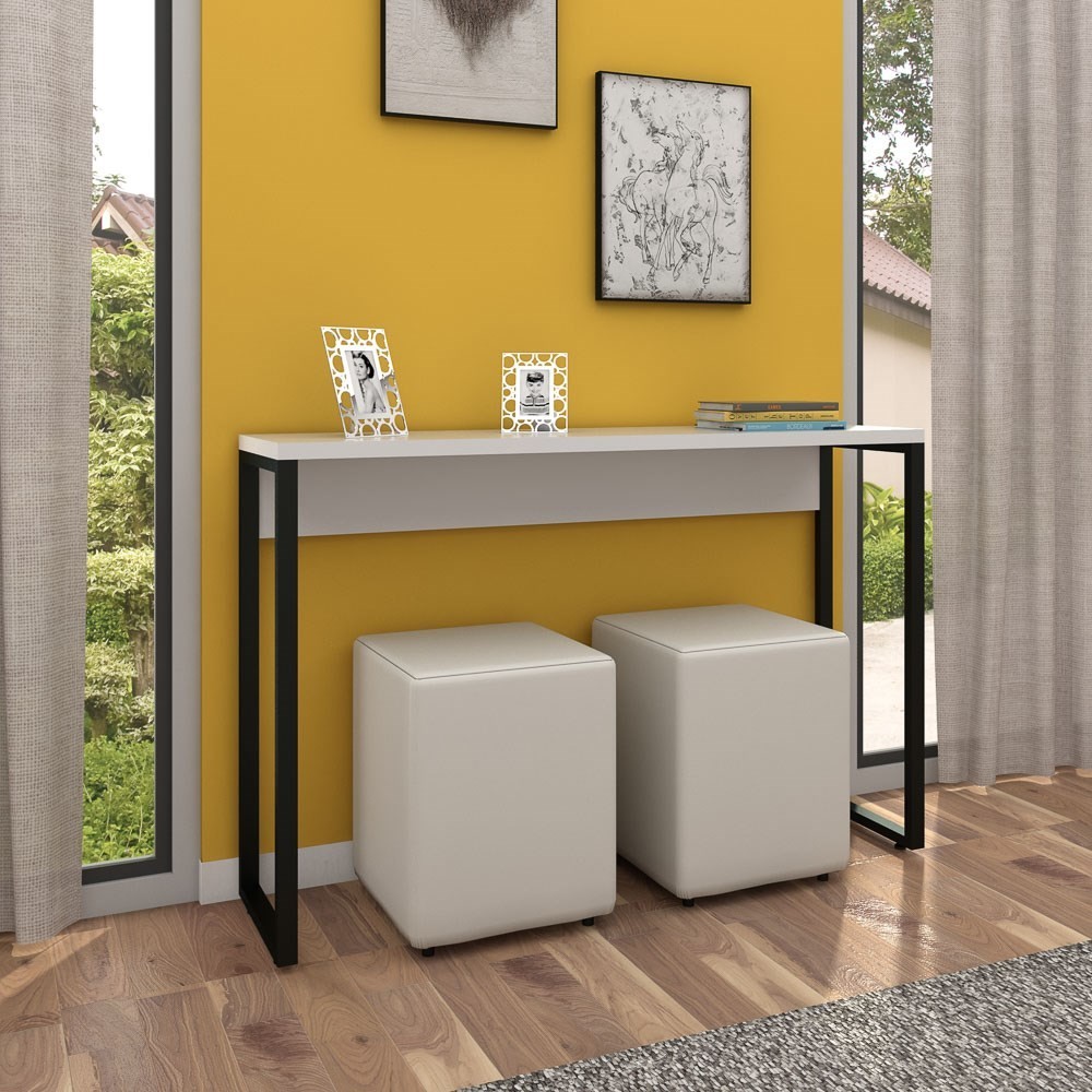 Aparador para Sala de Estar Studio Industrial M18 Branco - Mpozenato