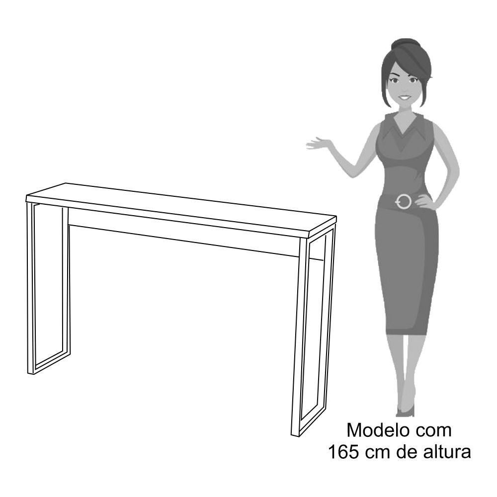 Aparador para Sala de Estar Studio Industrial M18 Branco - Mpozenato