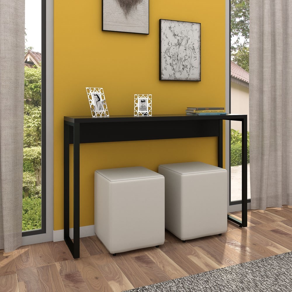 Aparador para Sala de Estar Studio Industrial M18 Preto - MPozenato