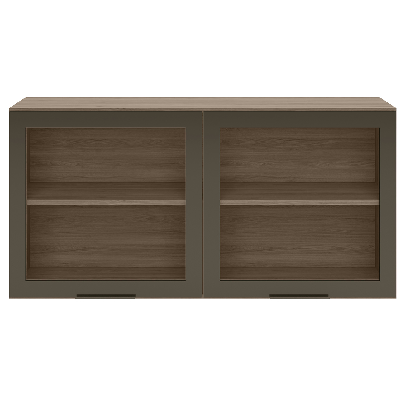 Armário Aéreo 120cm 2 Portas de Vidro Grace Carvalho Oak Z44 - Mpozenato