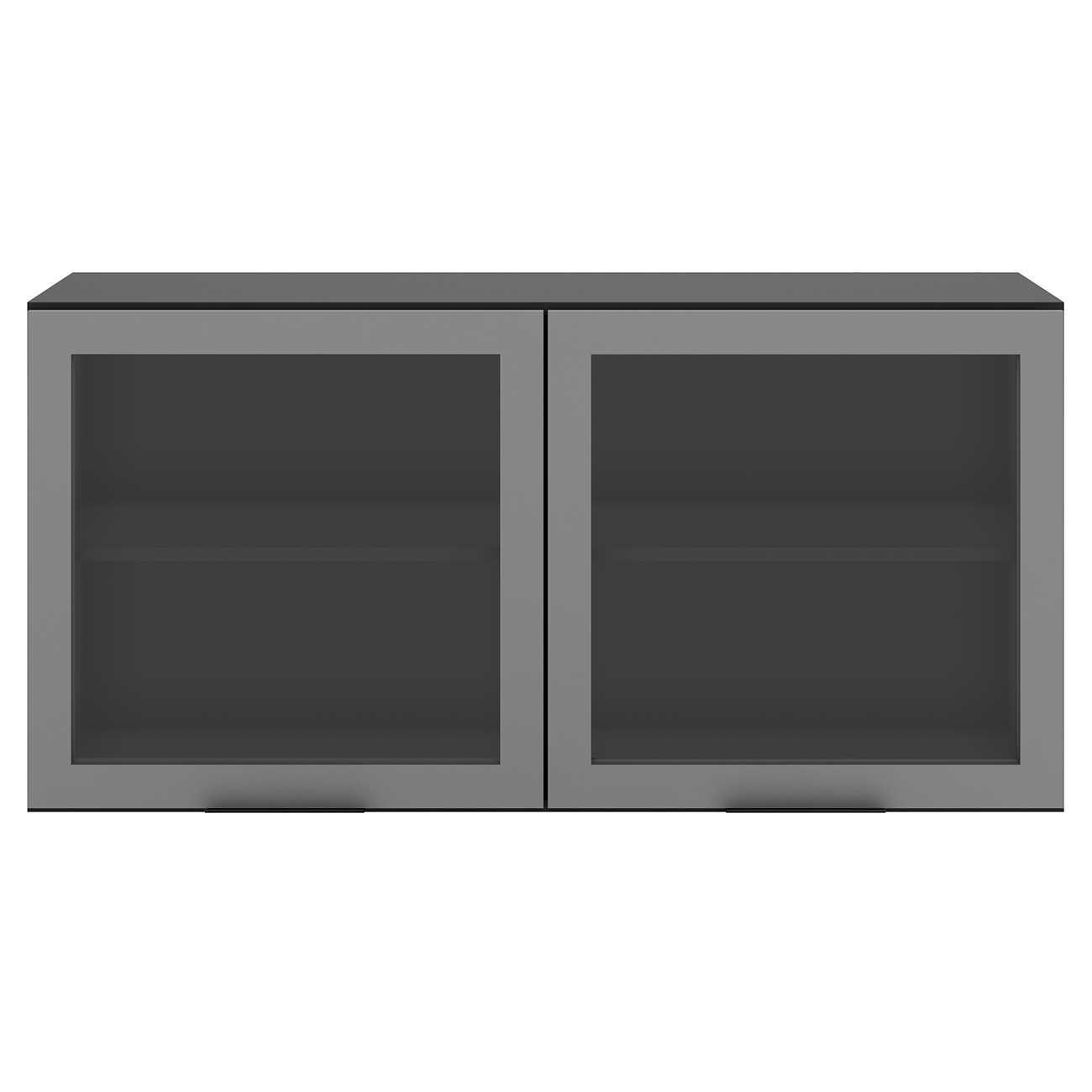 Armário Aéreo 120cm 2 Portas de Vidro Grace Grafite Z44     - Mpozenato
