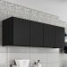 Armário Aéreo Multiuso Lavanderia 118cm Monna Preto Z34     - Mpozenato