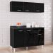 Armário Aéreo e Balcão de Cozinha 120cm com Tampo Classic P11 Preto - Mpozenato