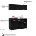 Armário Aéreo e Balcão de Cozinha 120cm com Tampo Classic P11 Preto - Mpozenato