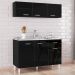 Armário Aéreo e Balcão de Cozinha com Pia Inox 120cm Classic P11 Preto - Mpozenato