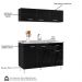 Armário Aéreo e Balcão de Cozinha com Pia Inox 120cm Classic P11 Preto - Mpozenato