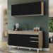 Armário Líbia e Balcão com Pia Inox 150cm Tunísia L03 Castanho/Preto - Mpozenato