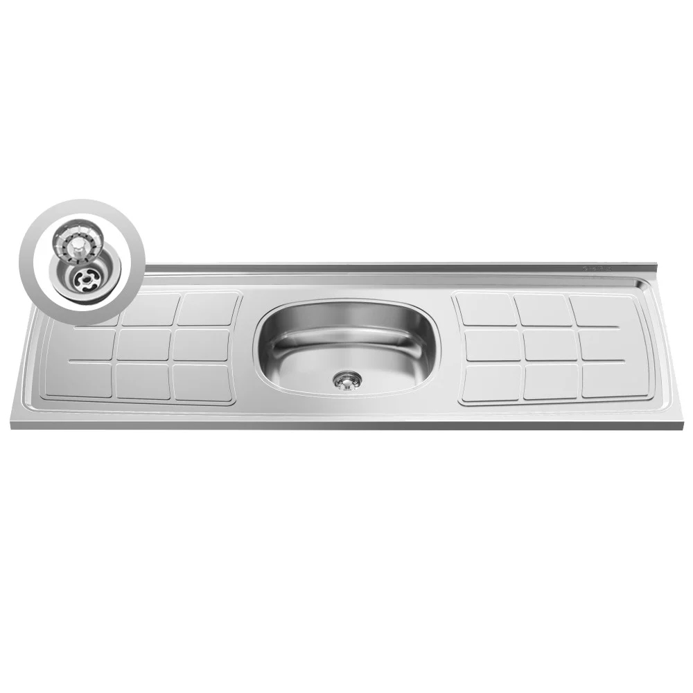 Armário Líbia e Balcão com Pia Inox 150cm Tunísia L03 Preto/Cinza - Mpozenato