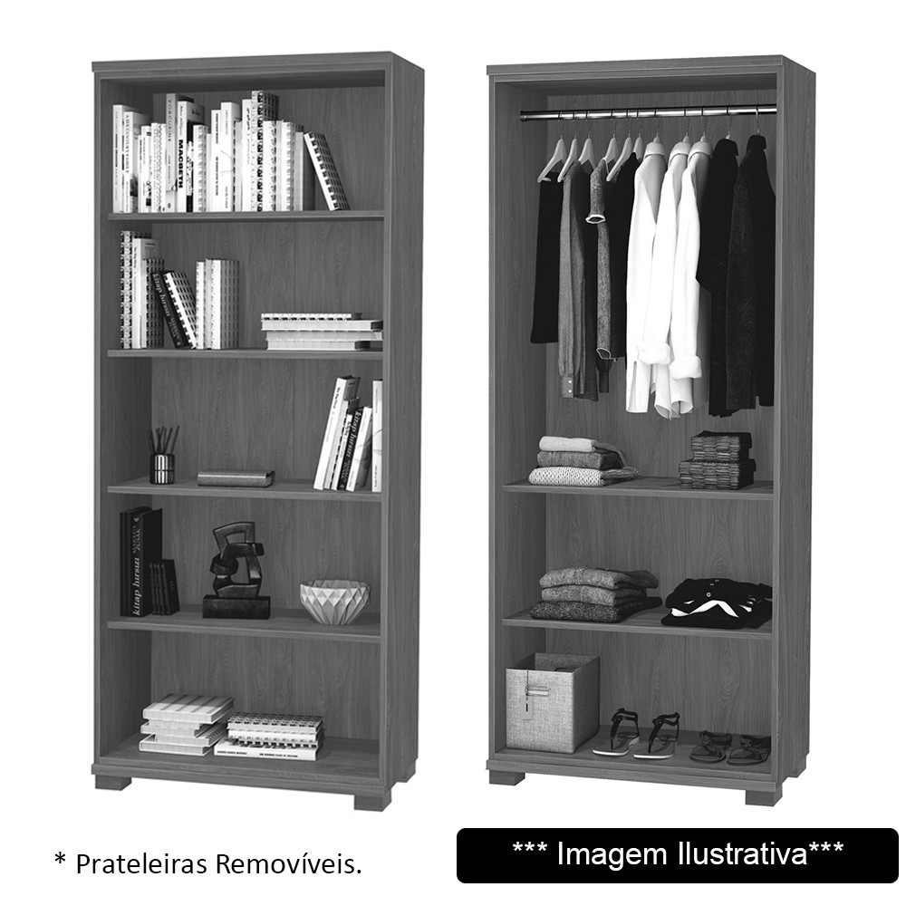 Armário Multiuso 2 Portas 4 Prateleiras New F08 Branco - Mpozenato