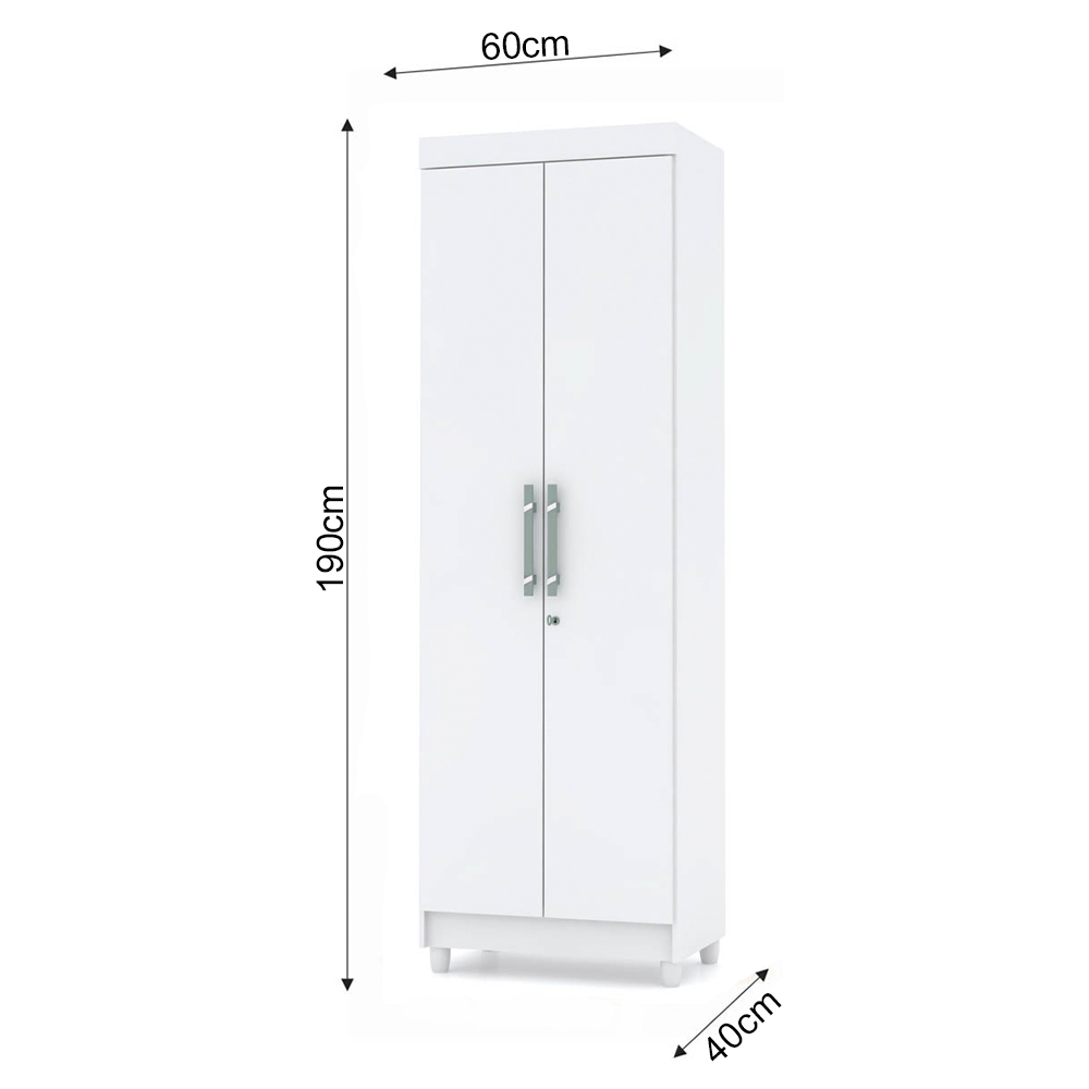 Armário Multiuso Cozinha Lavanderia 2 Portas Aline V02 Branco - Mpozenato