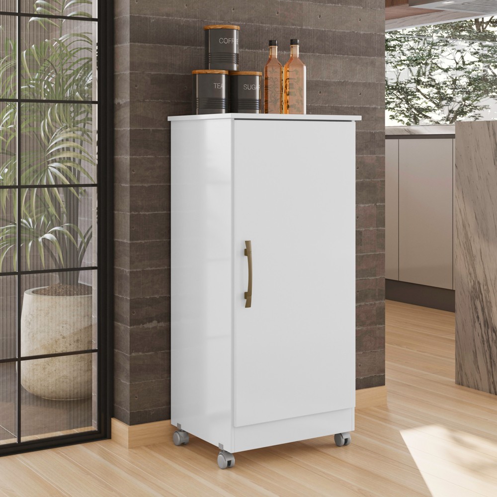 Armário Multiuso Cozinha Lavanderia com Rodízios Lisa M07 Branco - Mpozenato