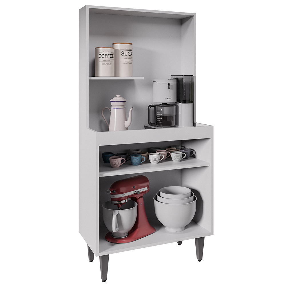 Armário de Cozinha 2 Portas Cantinho do Café 70cm Bella M24 Branco - Mpozenato