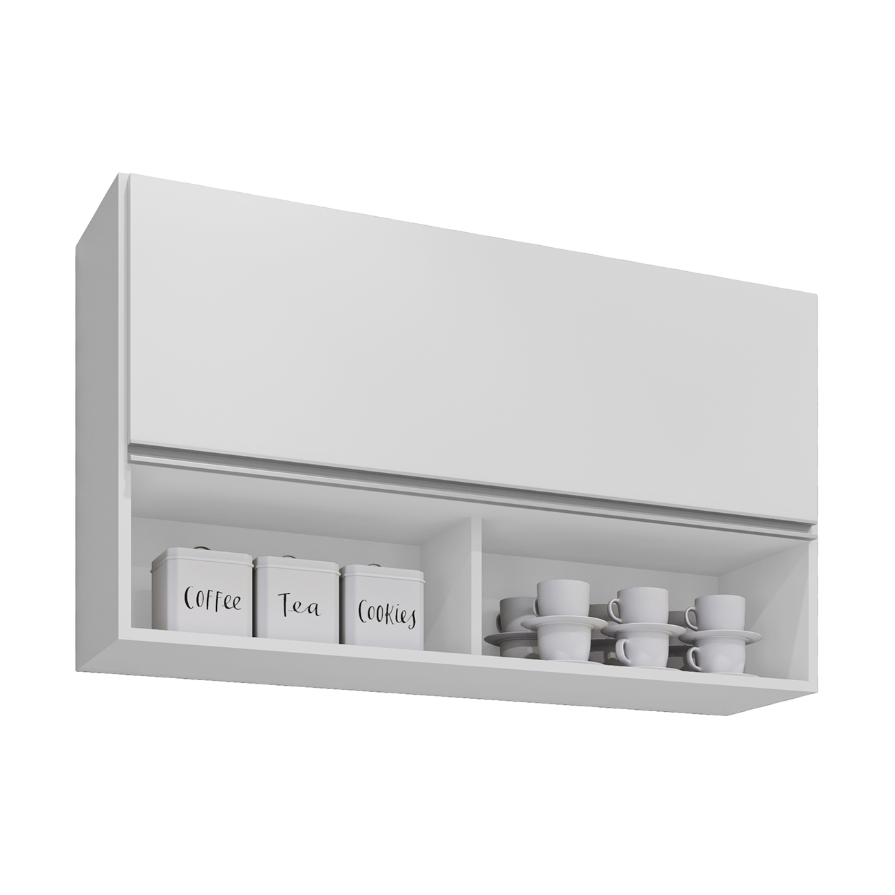 Armário de Cozinha Aéreo 100cm Basculante Mia M24 Branco - Mpozenato