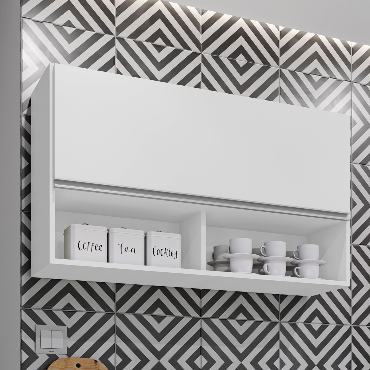Armário de Cozinha Aéreo 100cm Basculante Mia M24 Branco - Mpozenato