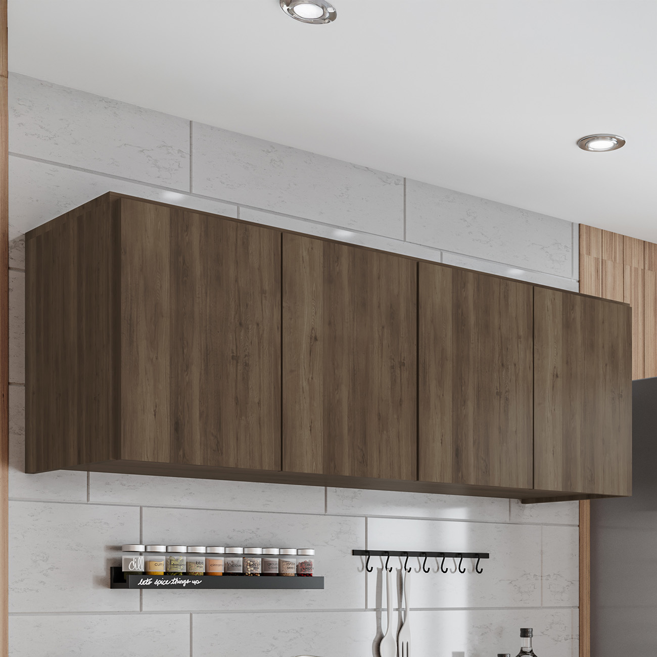 Armário de Cozinha Aéreo 118cm 4 Portas Monna Freijó Z34  - Mpozenato