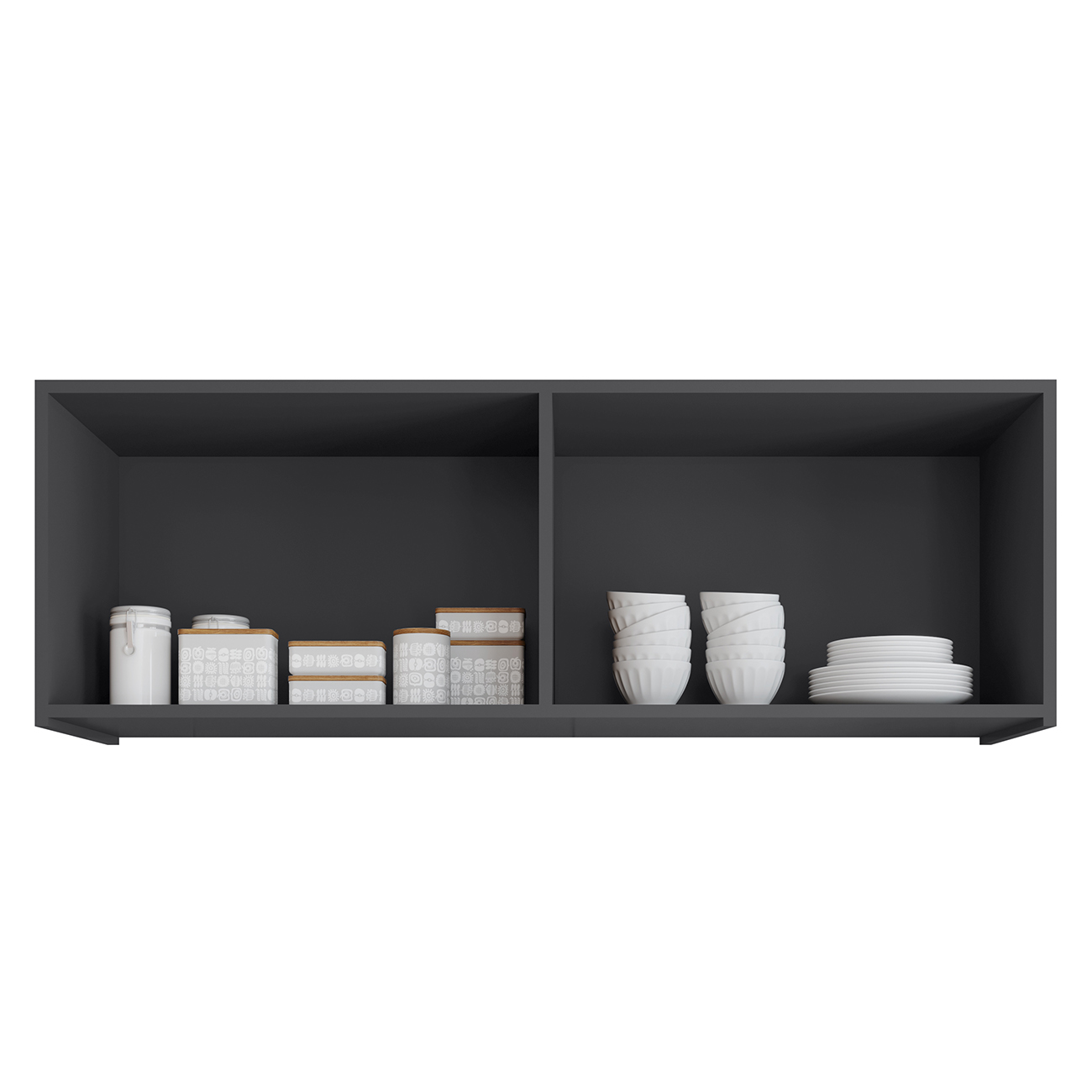 Armário de Cozinha Aéreo 118cm 4 Portas Monna Grafite Z34     - Mpozenato
