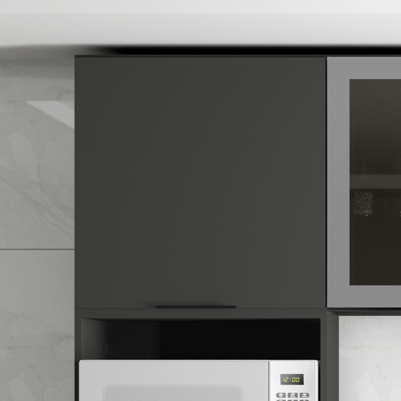 Armário de Cozinha Aéreo 58cm Grace Grafite Z44             - Mpozenato