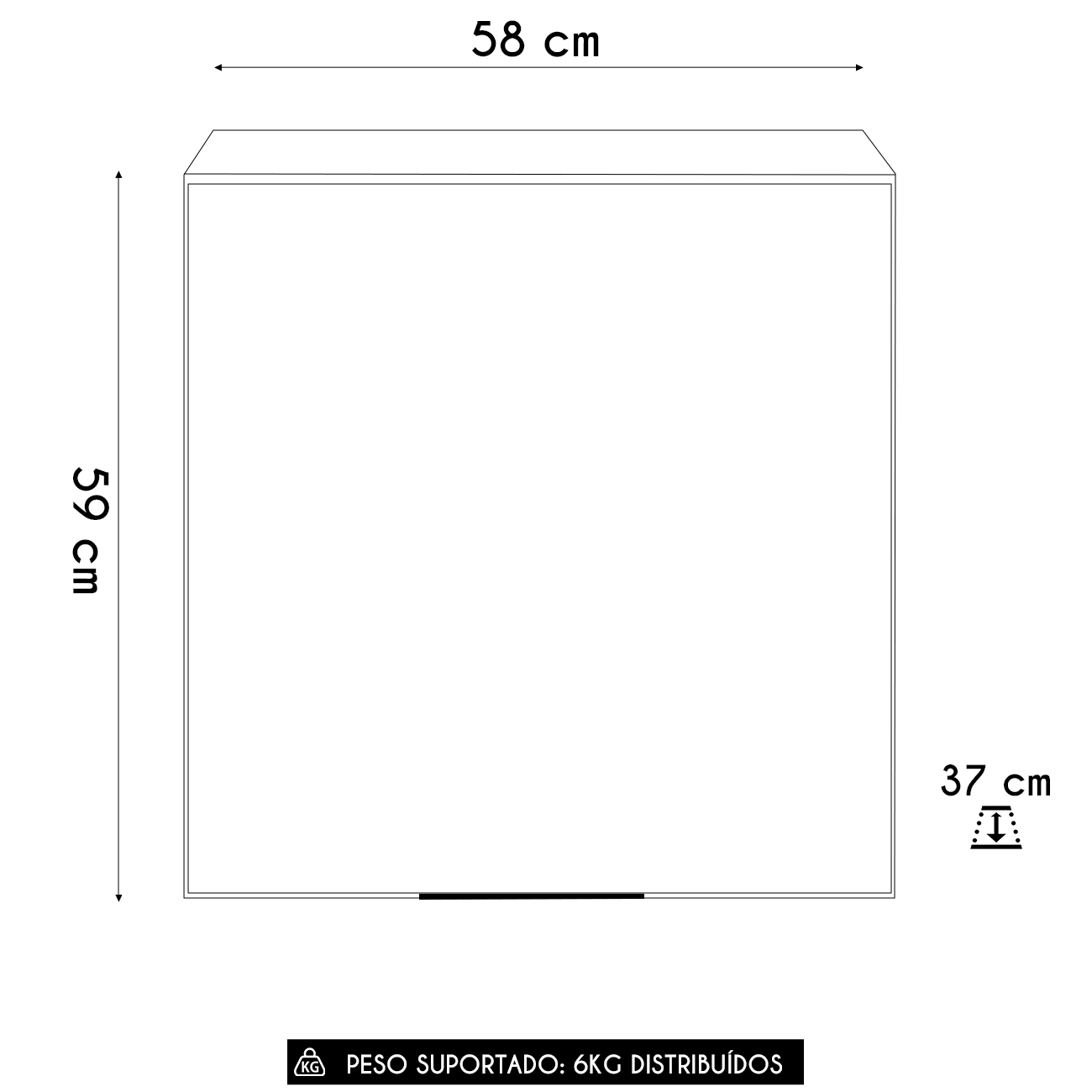 Armário de Cozinha Aéreo 58cm Grace Grafite Z44             - Mpozenato