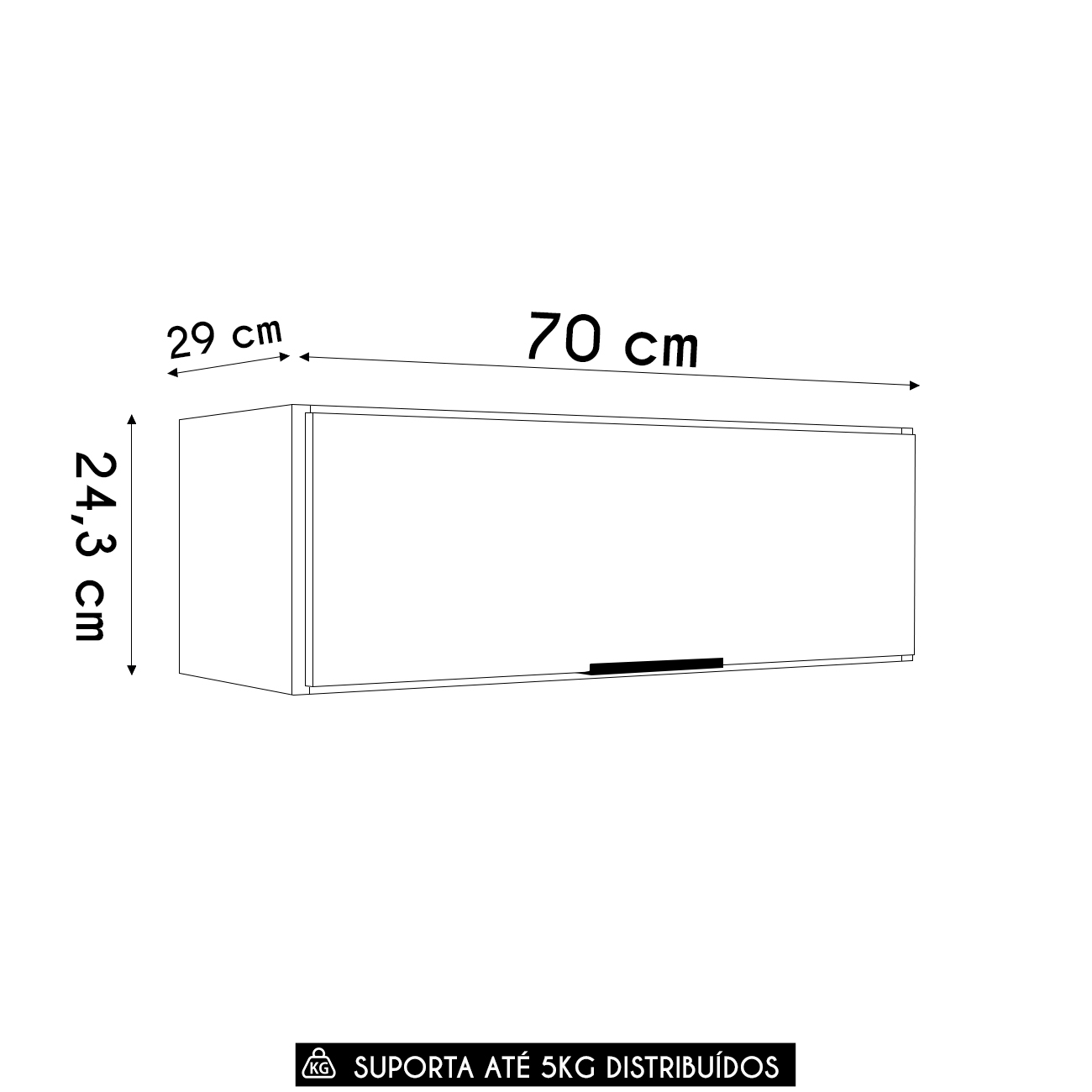 Armário de Cozinha Aéreo 70cm Pérola Z34 Branco             - Mpozenato