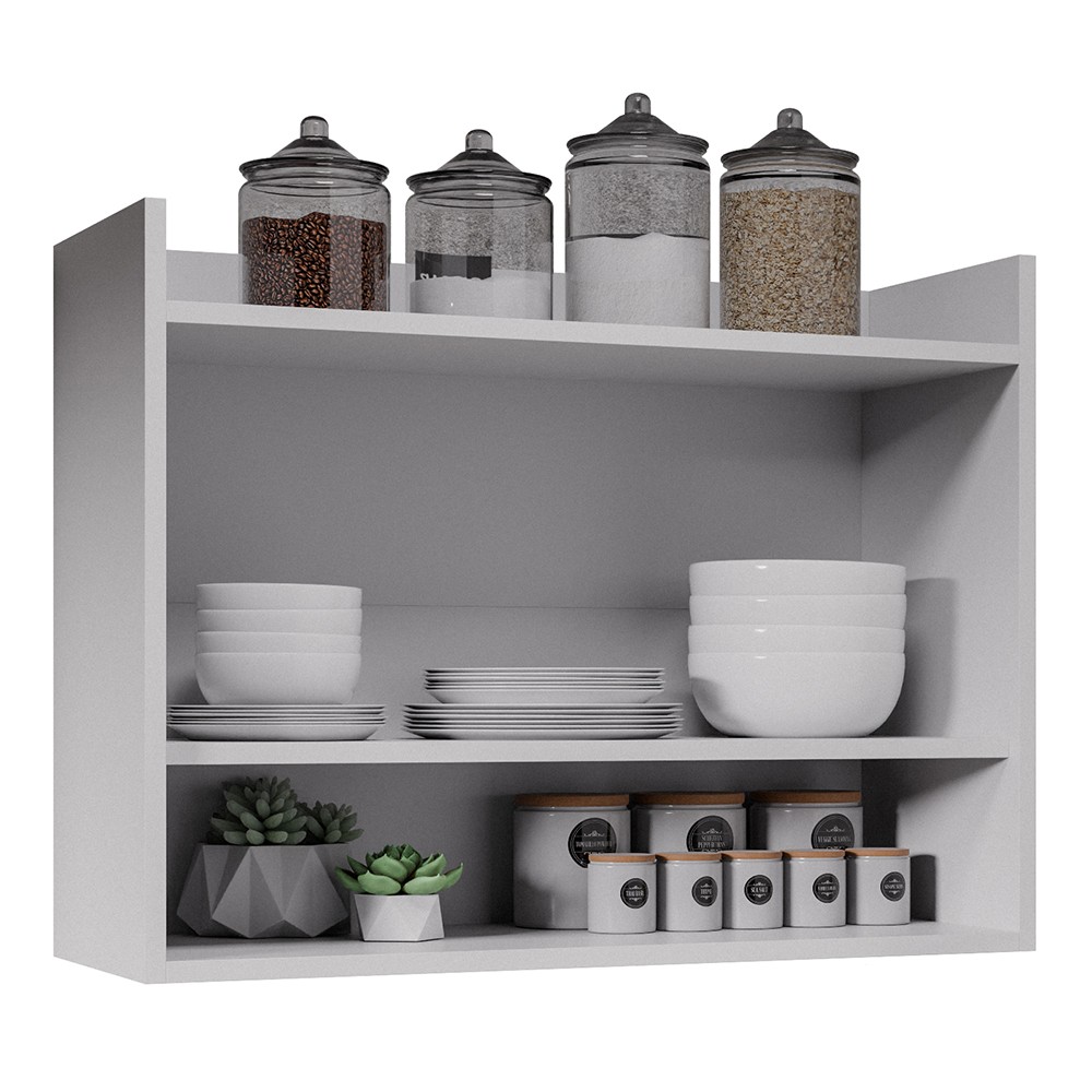 Armário de Cozinha Aéreo 71cm 2 Portas 1 Nicho Ceci M24 Branco - Mpozenato
