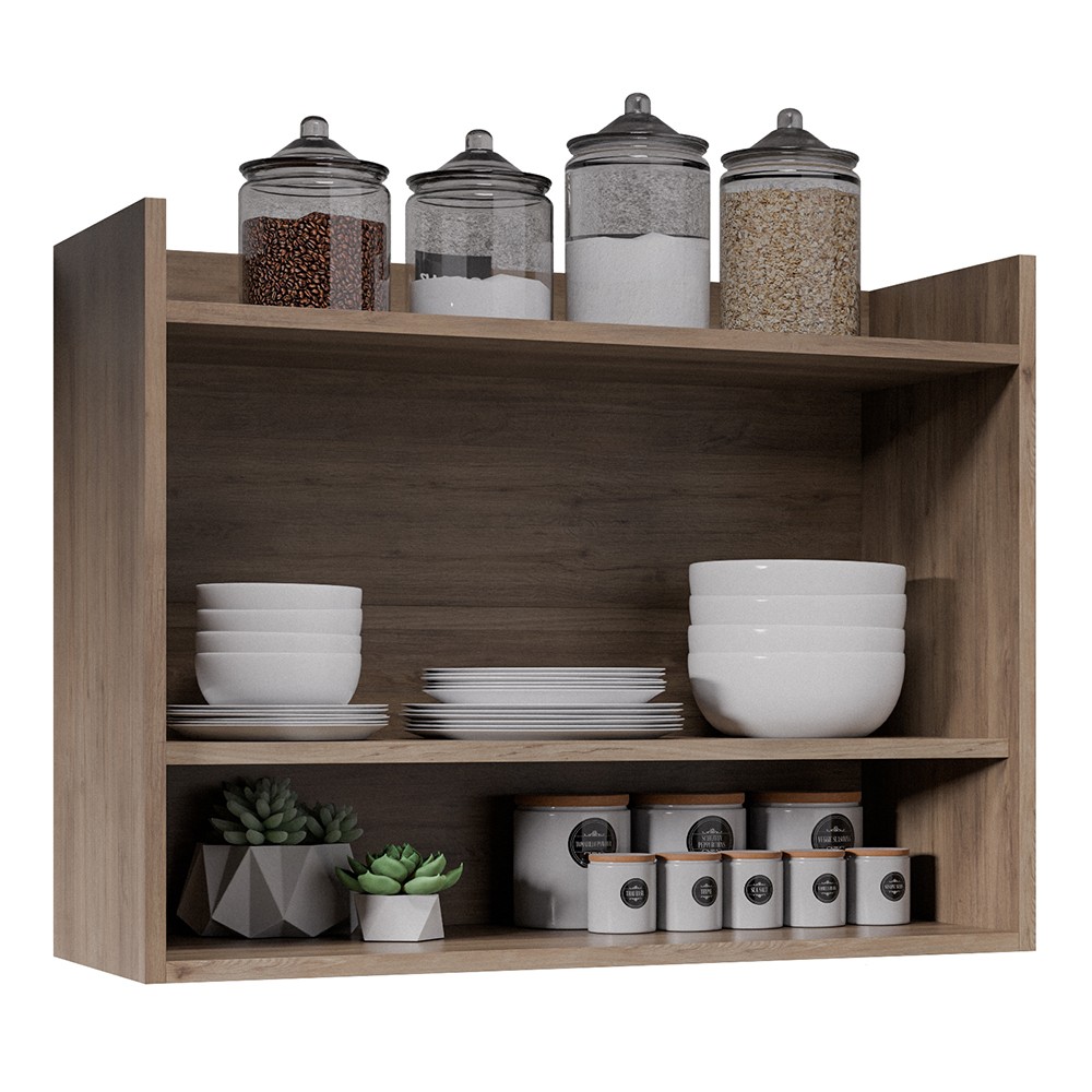 Armário de Cozinha Aéreo 71cm 2 Portas 1 Nicho Ceci Z34 Freijó - Mpozenato