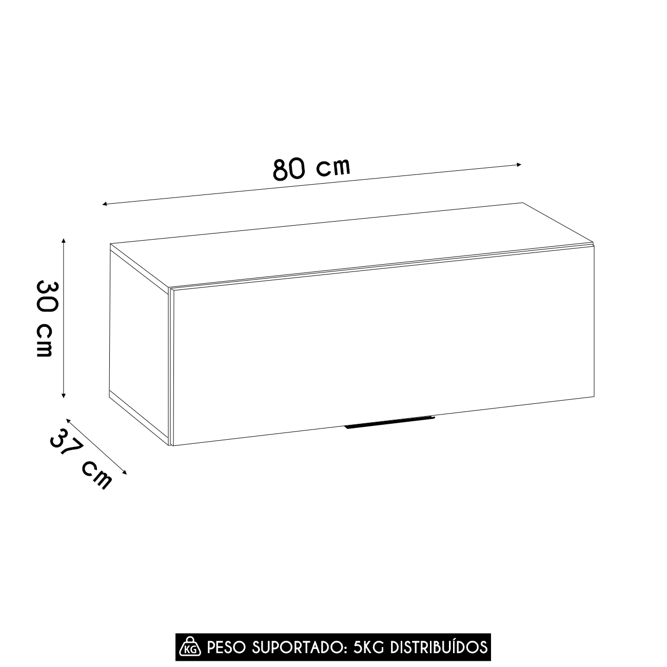 Armário de Cozinha Aéreo 80cm Grace Grafite Z44             - Mpozenato