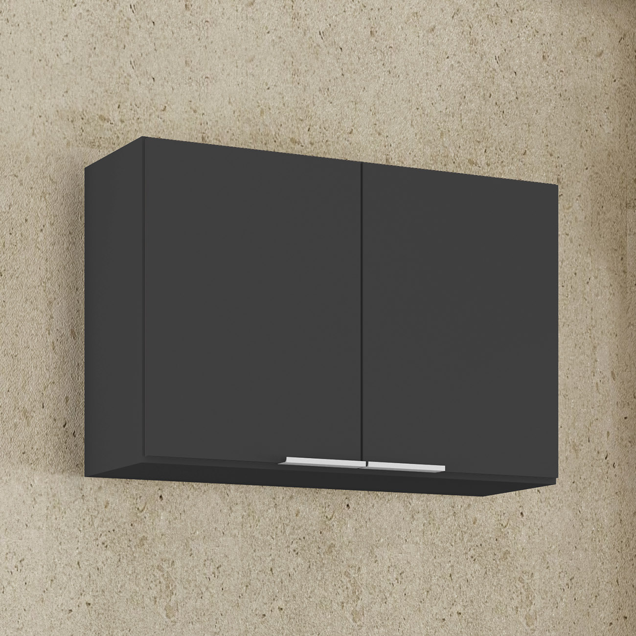 Armário de Cozinha Aéreo 80cm Pérola Z34 Preto              - Mpozenato