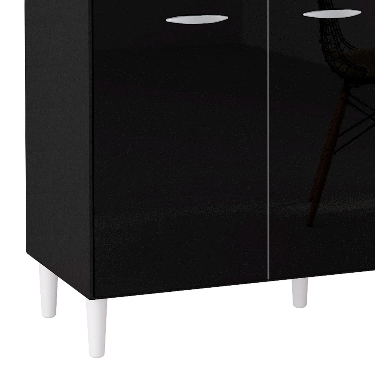 Armário de Cozinha CP01 Com Tampo 120cm Classic P11 Preto - Mpozenato