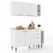 Armário de Cozinha Com Tampo CP08 140cm Pérola Branco Z34     - Mpozenato