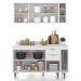 Armário de Cozinha Com Tampo CP08 140cm Pérola Branco Z34     - Mpozenato