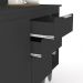 Armário de Cozinha Com Tampo CP08 140cm Pérola Preto Z34      - Mpozenato